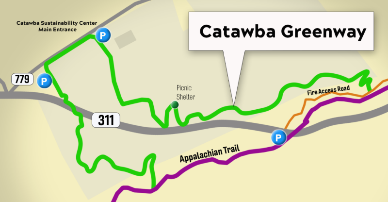Graphic showing the Catawba Greenway trail